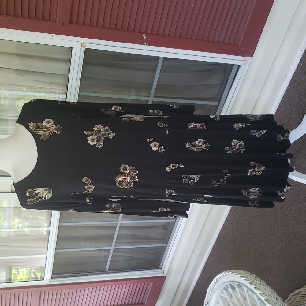 BEL KAZAN Art To Wear Lagenlook Waist Drop Long Sleeve Dress